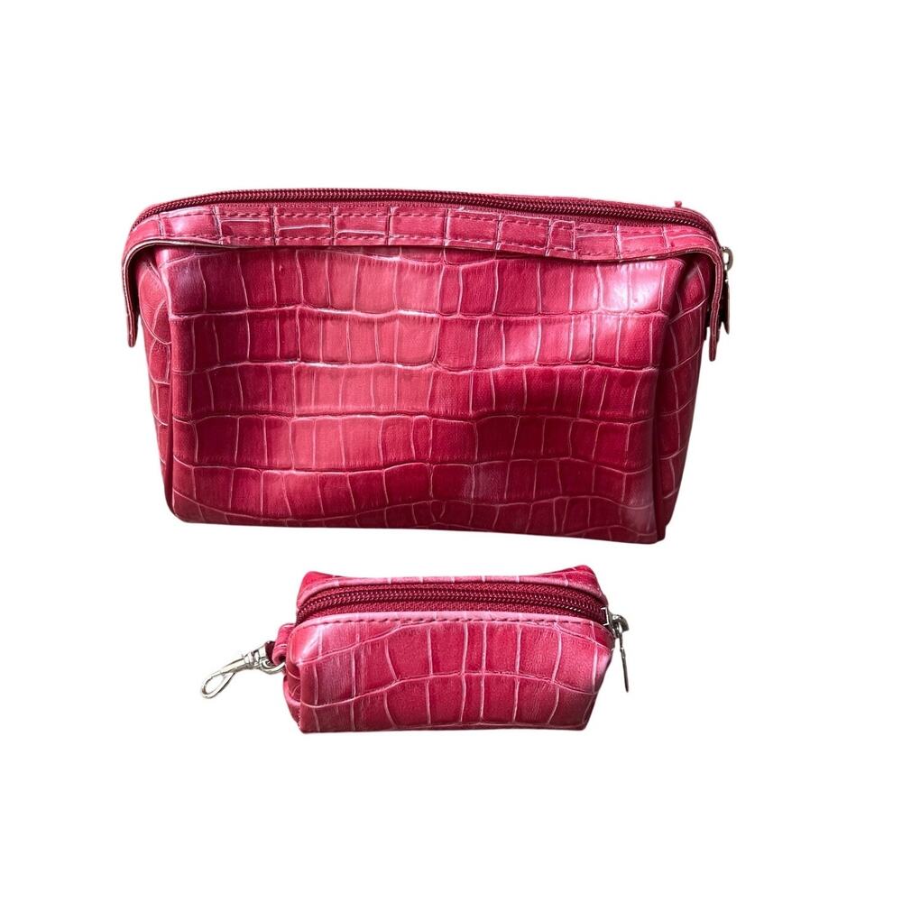 NEW! Lancôme Croc Embossed Makeup Bag & Lipstick Pouch